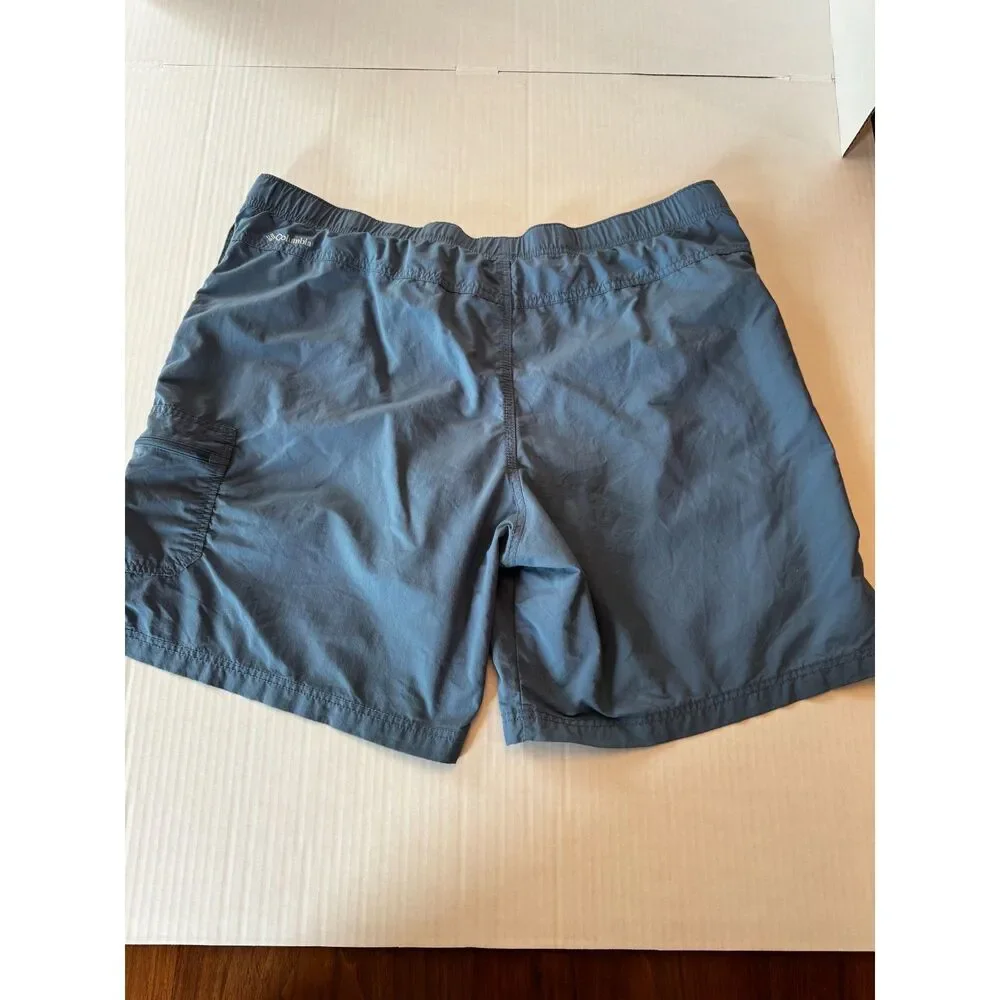 Columbia Omni-Shade Mens XXL Blue Nylon Hiking Fishing Shorts Drawstring Mesh